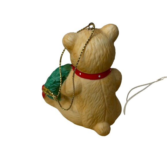 3 Pc Vintage Christmas Ornaments Ceramic Teddy and Friends u - Picture 8 of 15